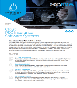 WaterStreet Company software guide - Cloud P&C insurance software systems