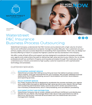 WaterStreet Company services guide for P&C insurance business process outsourcing